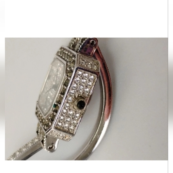 Judith Jack Sterling Silver Marcasite + CZ Quartz Watch Women's  New Battery - Picture 6 of 8